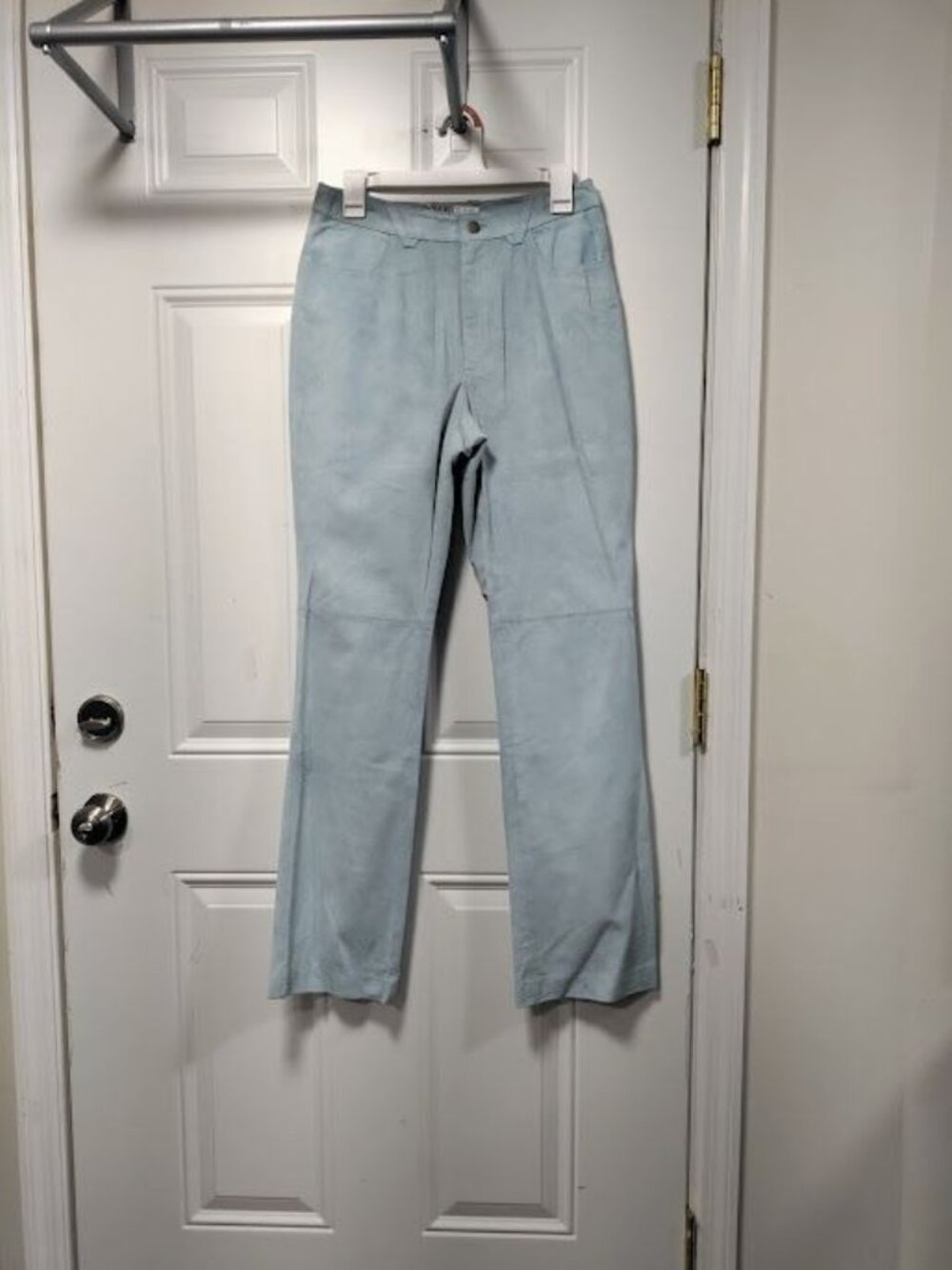 IRKA Suede Pants SZ 6 High Waist Zip Fly Wide Leg Washed Jeans Slim Fit - Picture 4 of 16